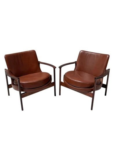Two Mid-Century Modern Lounge Chairs by Ib Kofod-Larsen for Frõscher, 1970s